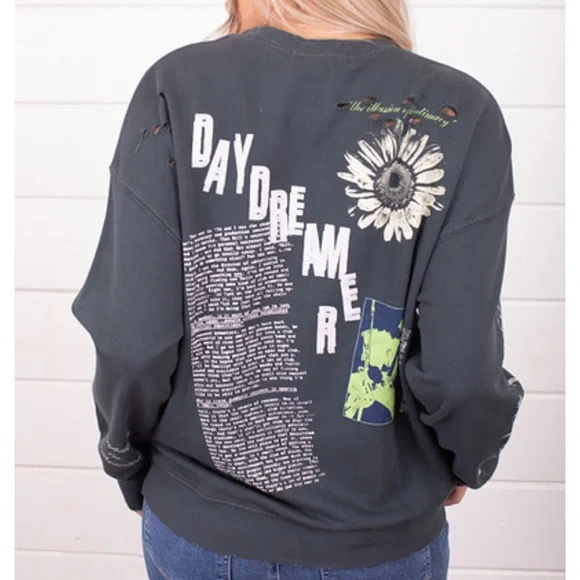 Daydreamer Distressed Crewneck Sweatshirt - Picture 2 of 7